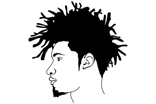 Stylized Portrait of a Man with a Frohawk Hairstyle