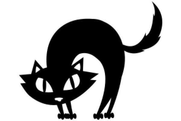 Silhouette of a Cat with a Tail