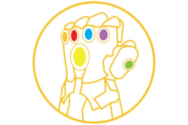 Vibrant Infinity Gauntlet Logo with Colorful Gems