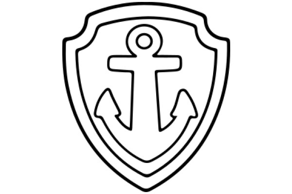 A Simple Logo of a Shield with a Ship Inside