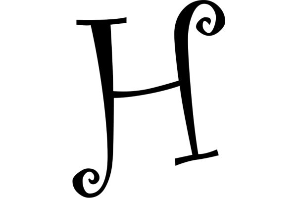 Stylish Black Letter 'H' on a White Background