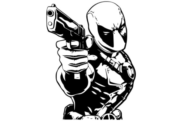 Illustration of a Masked Figure Holding a Gun