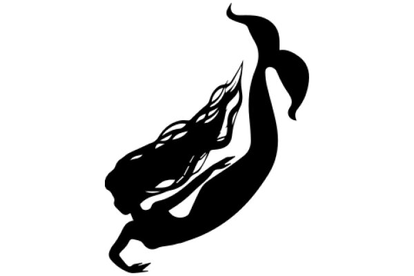 Silhouette of a Mermaid with a Tail