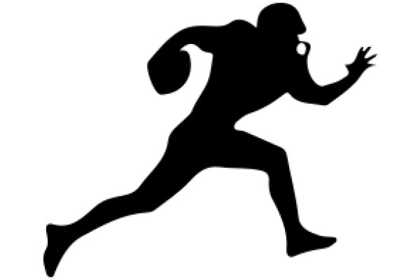 Silhouette of a Running Athlete with a Phone in Hand