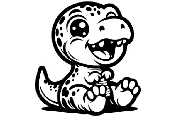 Adorable Cartoon Alligator with Big Eyes and a Smile