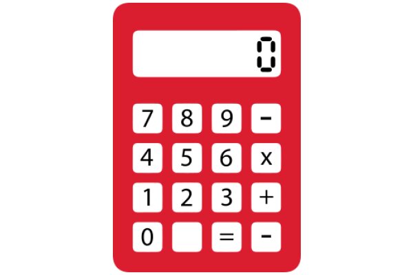 A Red Calculator with a Search Bar