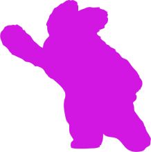 Vibrant Purple Silhouette of a Humanoid Figure