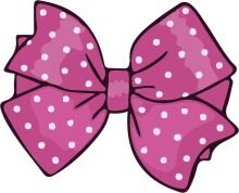 Stylish Pink Bow with White Polka Dots