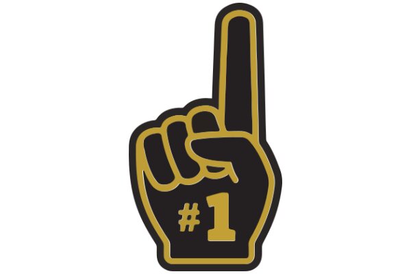 A Digital Thumb-Up Emoji with the Number One