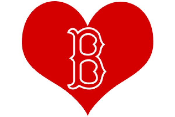 A Red Heart with the Letter 'B' in White