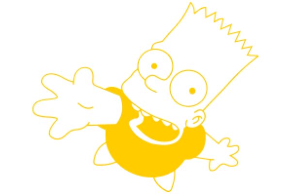 Simpsons-Inspired Yellow Character with Spiky Hair and Big Eyes