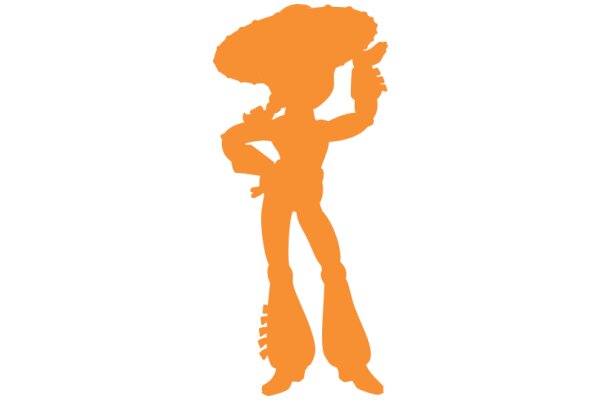 Vintage Orange Silhouette of a Cowboy