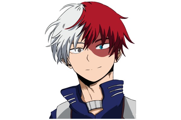 Stylish Anime Character: A Fusion of Red and Silver Hair