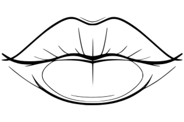 A Simple Line Drawing of a Mouth and Lips