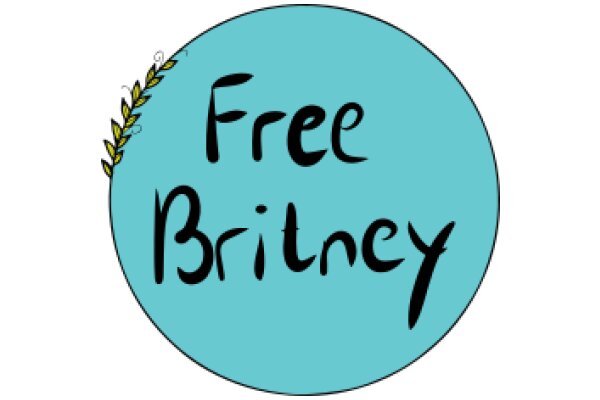 A Graphic Design of a Blue Circle with the Text 'Free Britney' Inside