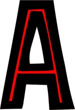 Stylized Letter 'A' with a Red Outline