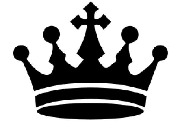 A Monochrome Crown and Figures on a White Background