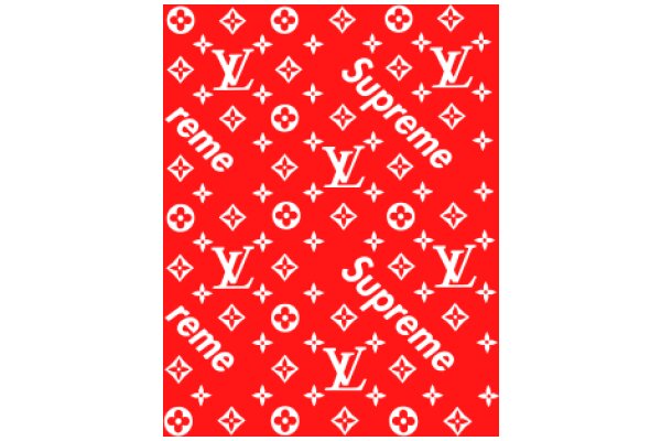 Vogue Supreme Red Pattern with White Logos