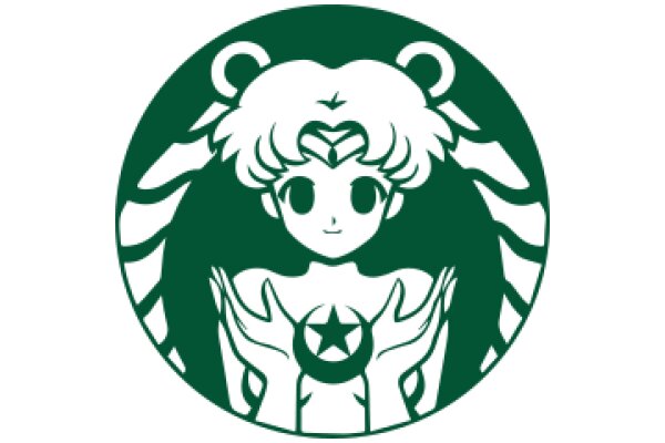 Stylized Starbucks Logo with a Fantasy Character