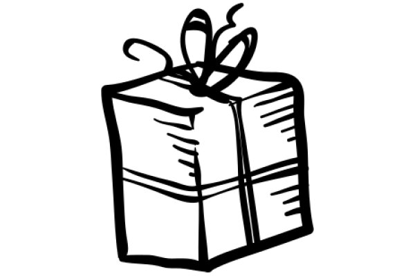 A Simple Gift: A Line Drawing of a Present