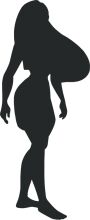 Silhouette of a Woman with a Large Breast