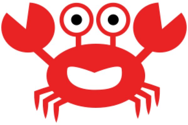 Vibrant Red Cartoon Crab with Big Eyes and a Smile