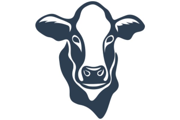 Stylized Cow Icon in Blue