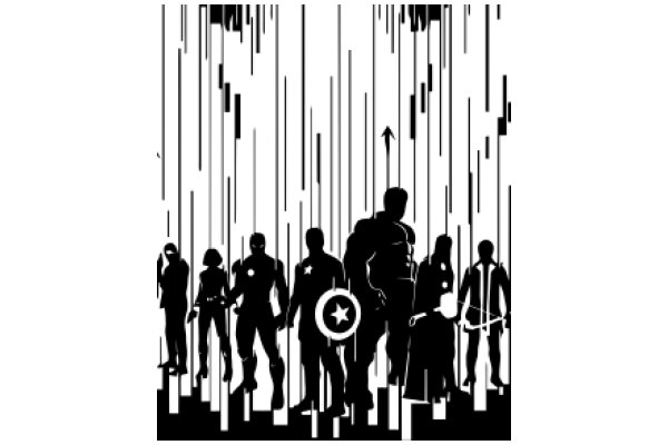 A Gathering of Heroes: A Silhouette of Iconic Marvel Characters