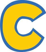 Vibrant Yellow 'C' Logo with Blue Outline