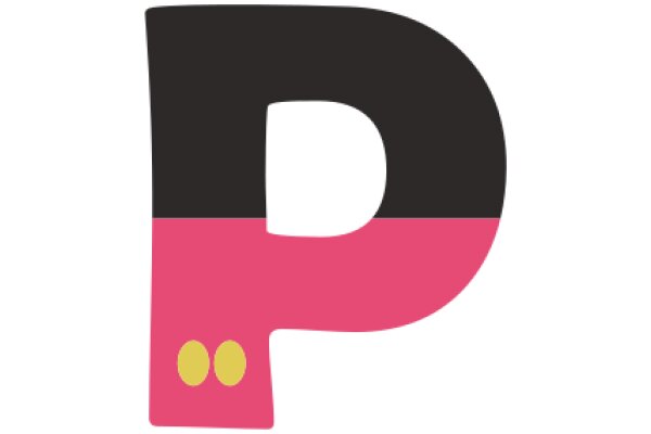 Vibrant Letter P with Pink and Yellow Accents