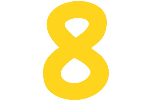 Vibrant Yellow Number Eight