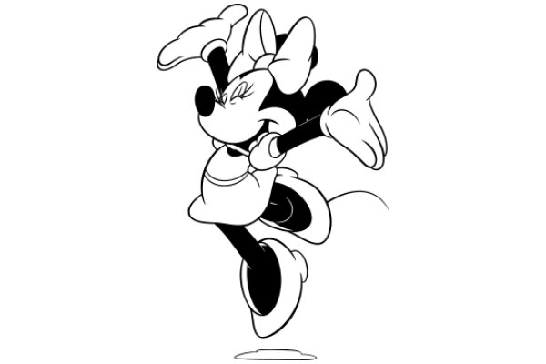 Mickey Mouse in a Playful Pose: A Classic Cartoon Character