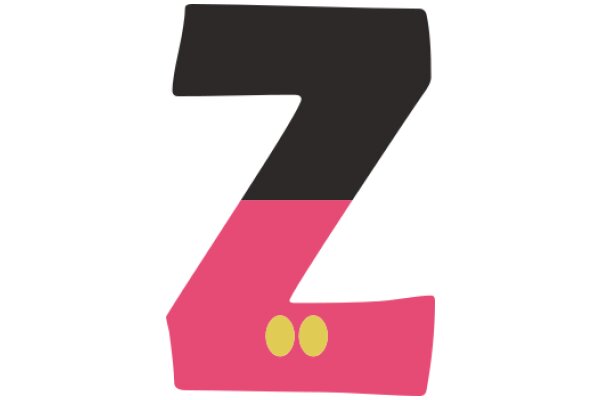 Stylized Letter Z with Two Yellow Circles Below It