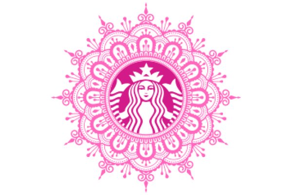 Stylized Starbucks Logo with Pink and White Design