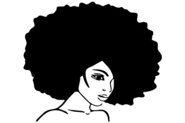 Stylized Portrait of a Woman with Afro Hair