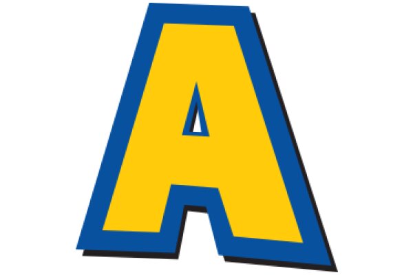 Vibrant Letter A in Blue and Yellow