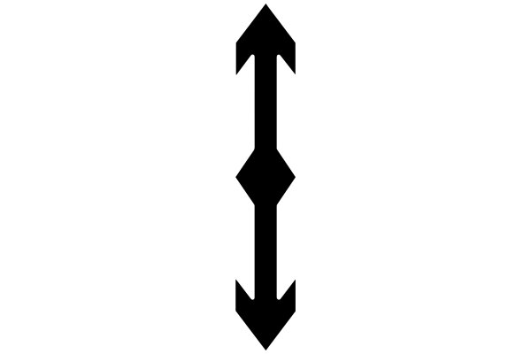 Simplistic Black Arrow on White Background