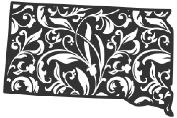 Stylized State Outline with Floral Pattern