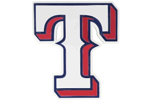 Stylized Letter T with Red and Blue Accents