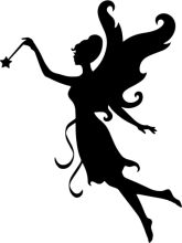 Silhouette of a Female Angel with a Star