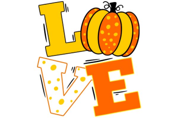 Celebrating Fall with a Pumpkin-themed Letter 'E' and the Word 'Love'.