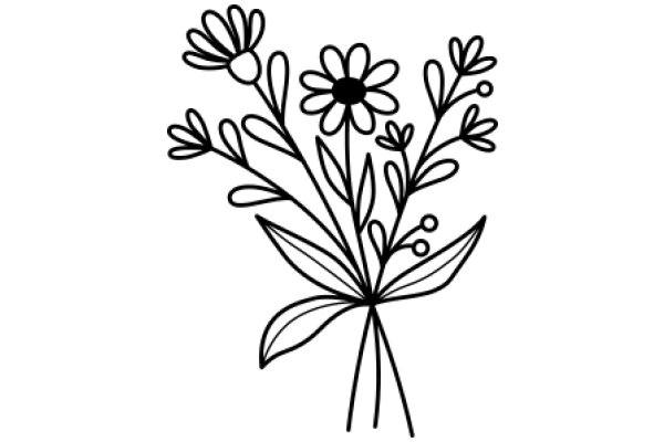 Floral Design: A Simple yet Elegant Line Art