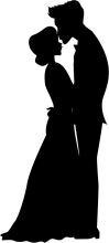 A Silhouette of Love: A Couple Embracing in Black and White