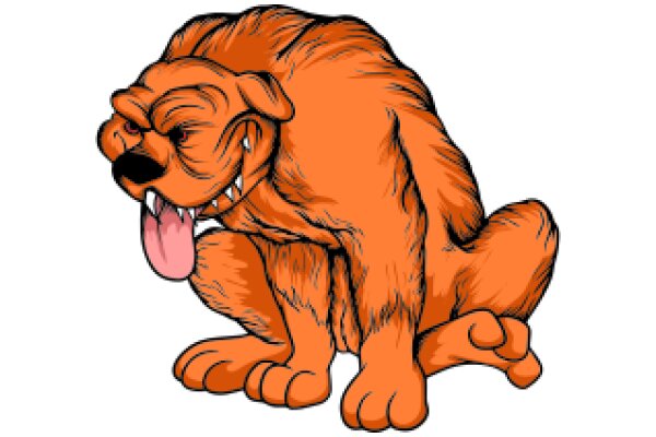 The Angry Orange Dog: A Cartoon Illustration