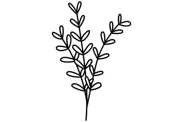 Simplistic Line Drawing of a Plant