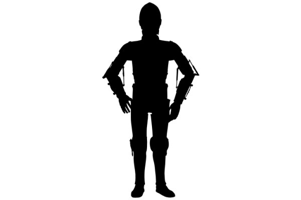 Silhouette of a Robot in a White Background