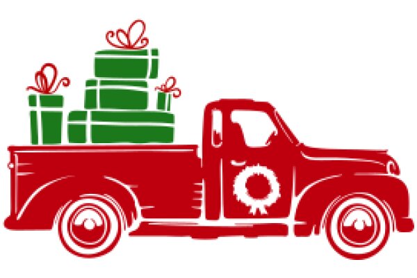 Holiday Delivery: A Red Truck with Gifts