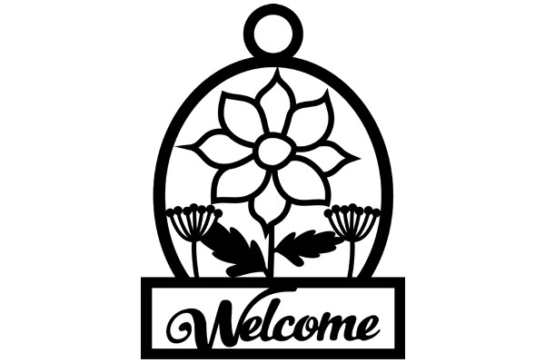 Welcome Sign with Floral Design