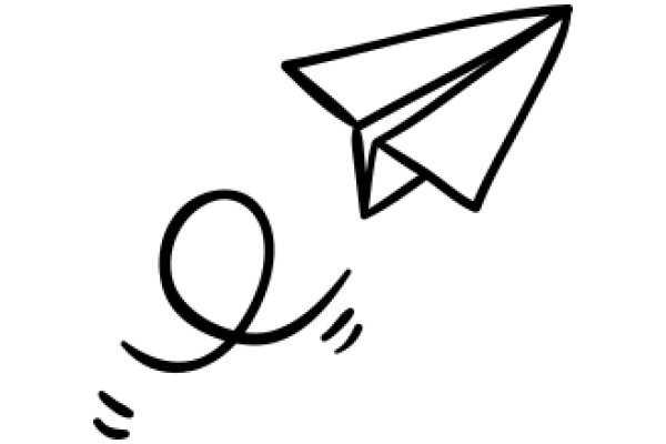 A Whimsical Flight: A Drawing of a Paper Airplane and a Swirl