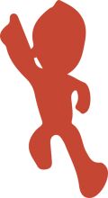 Vibrant Red Silhouette of a Humanoid Figure in Motion